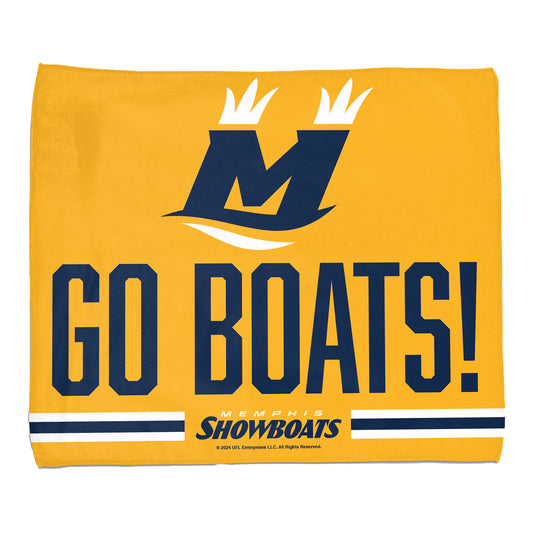 Memphis Showboats Rally Towel In Yellow - Front View