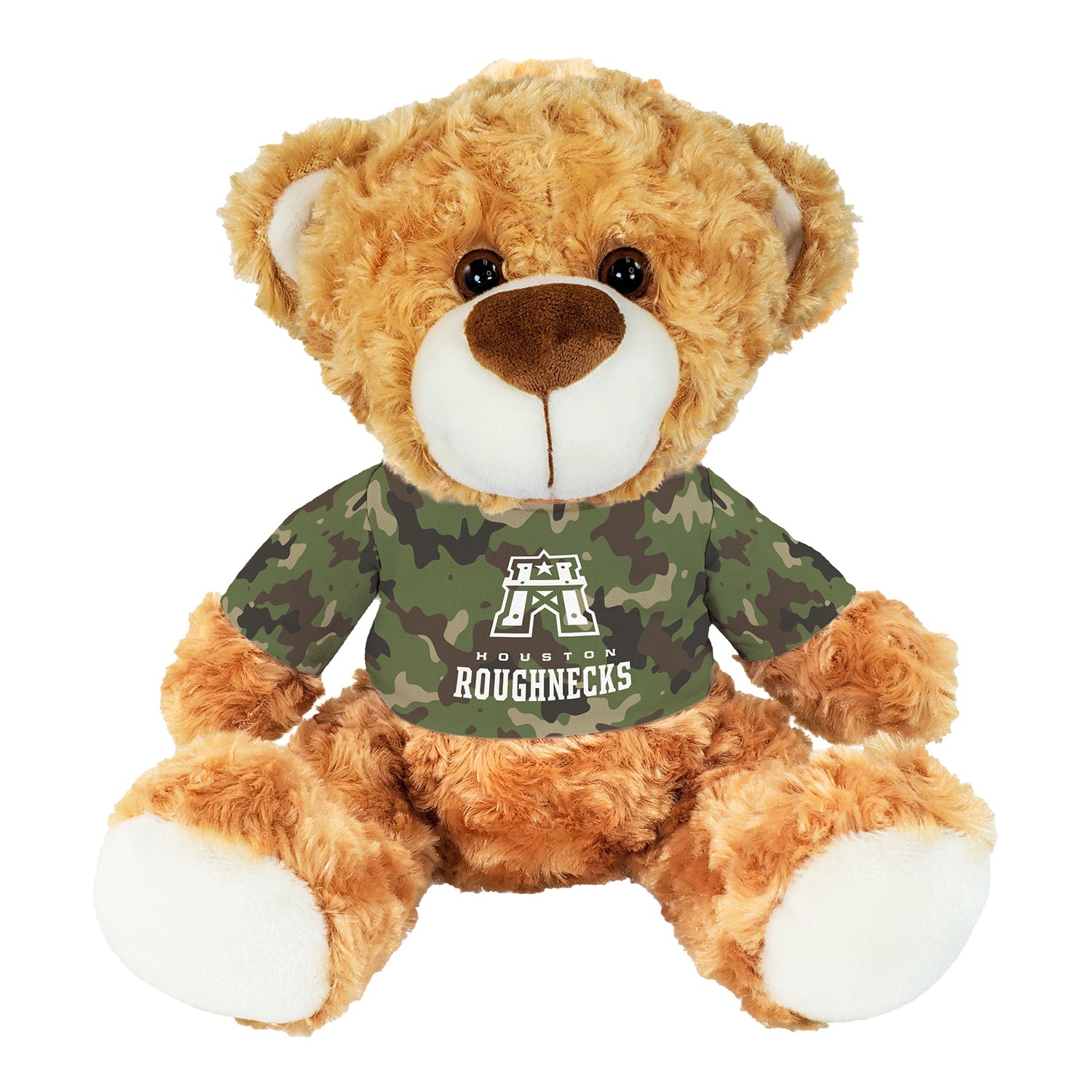 Houston Roughnecks Camo Tee Plush Bear - Front View