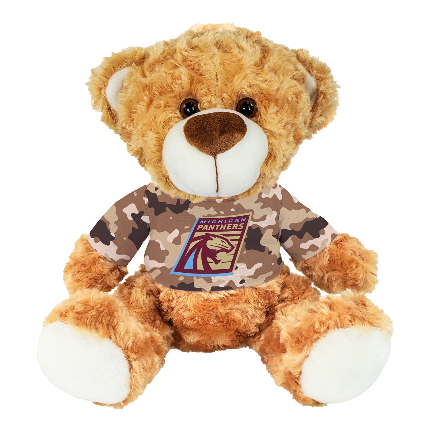 Michigan Panthers Camo Tee Plush Bear - Front View