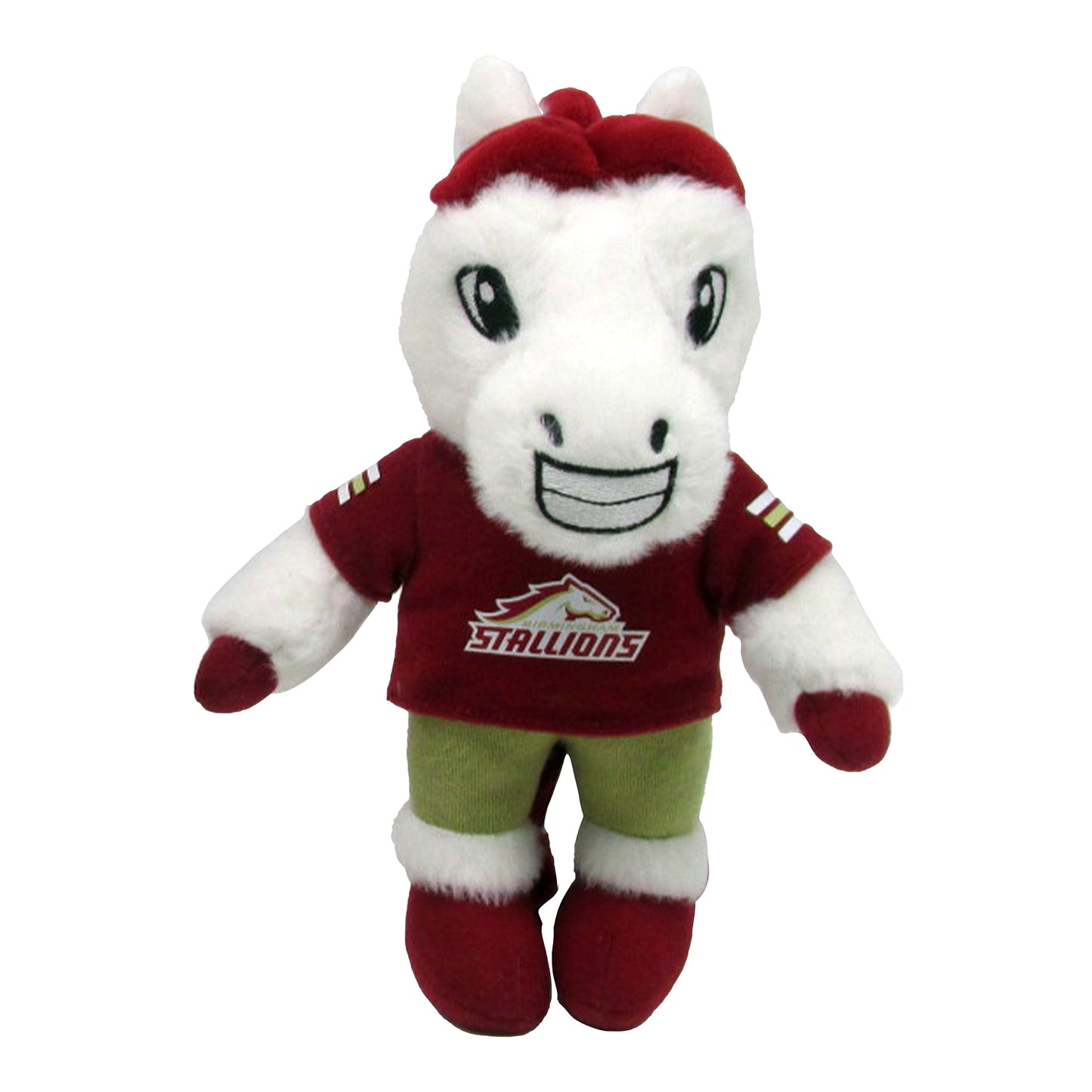 Birmingham Stallions 8" Stanley Mascot Plush In White - Front View