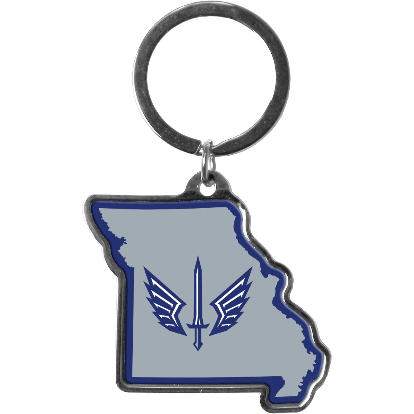 St. Louis Battlehawks State Keychain In Grey - Front View