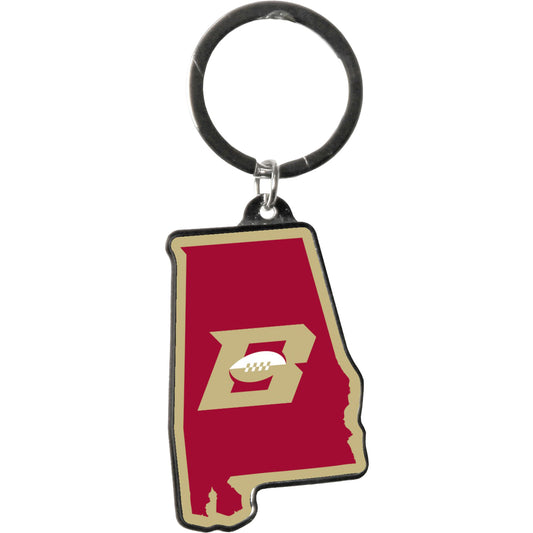 Birmingham Stallions State Keychain In Red - Front View