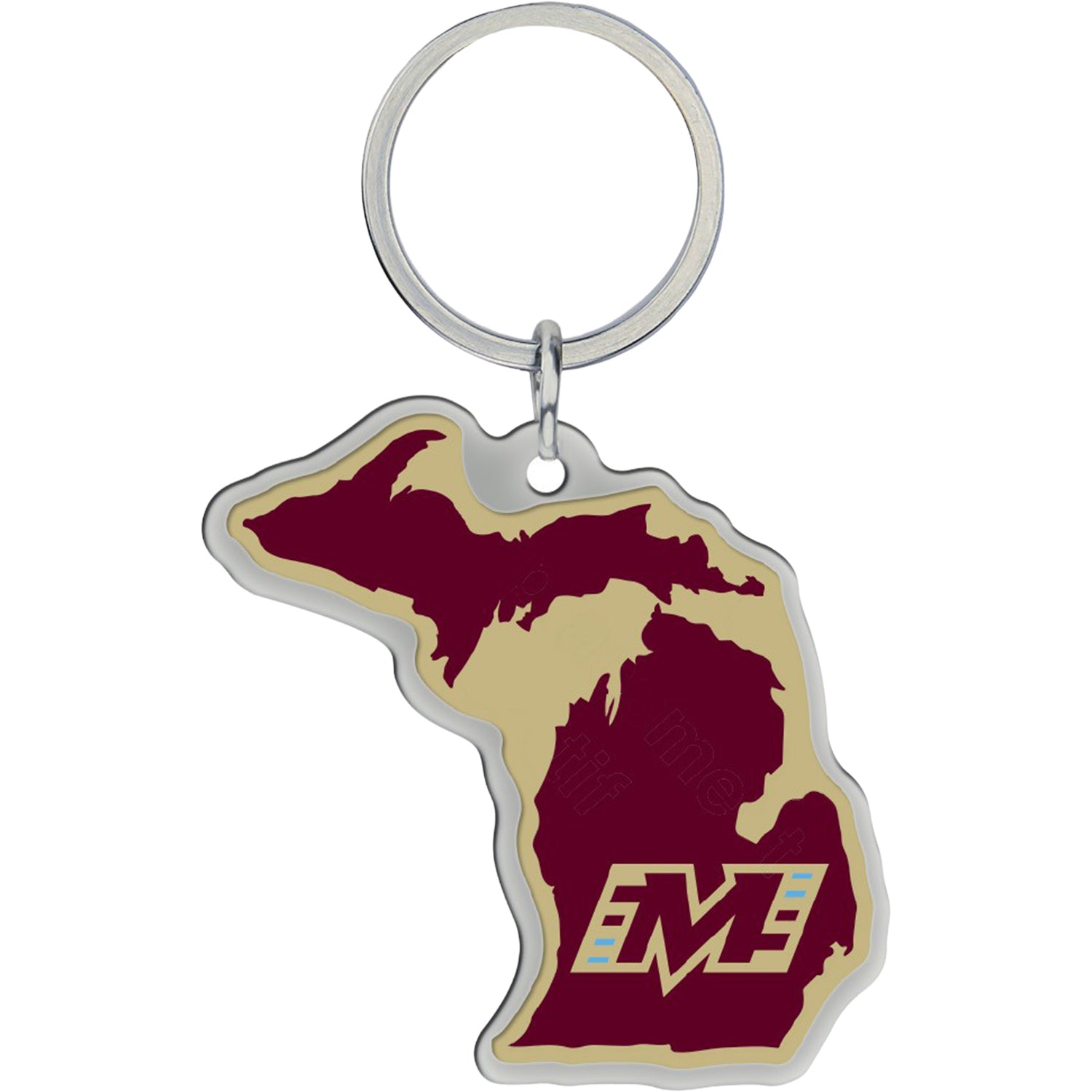 Michigan Panthers State Keychain In Red - Front View
