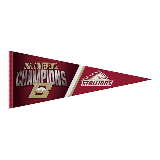Birmingham Stallions 2024 USFL Champions Pennant In Red - Front View