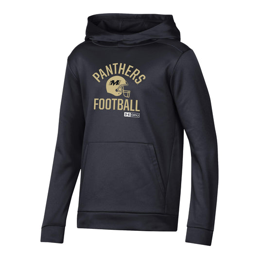 Under Armour Michigan Panthers Youth Fleece Sweatshirt In Black - Front View