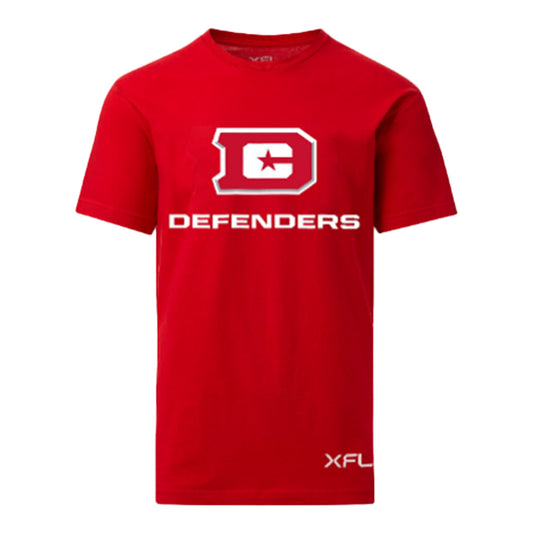 Youth DC Defenders Primary Logo T-Shirt In Red - Front View