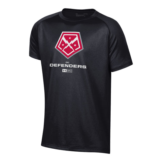 Under Armour D.C. Defenders Youth Tech T-Shirt In Black - Front View