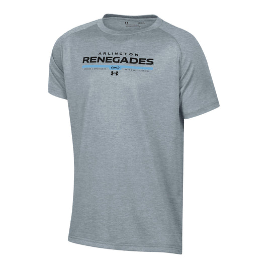 Under Armour Arlington Renegades Youth Tech T-Shirt In Grey - Front View