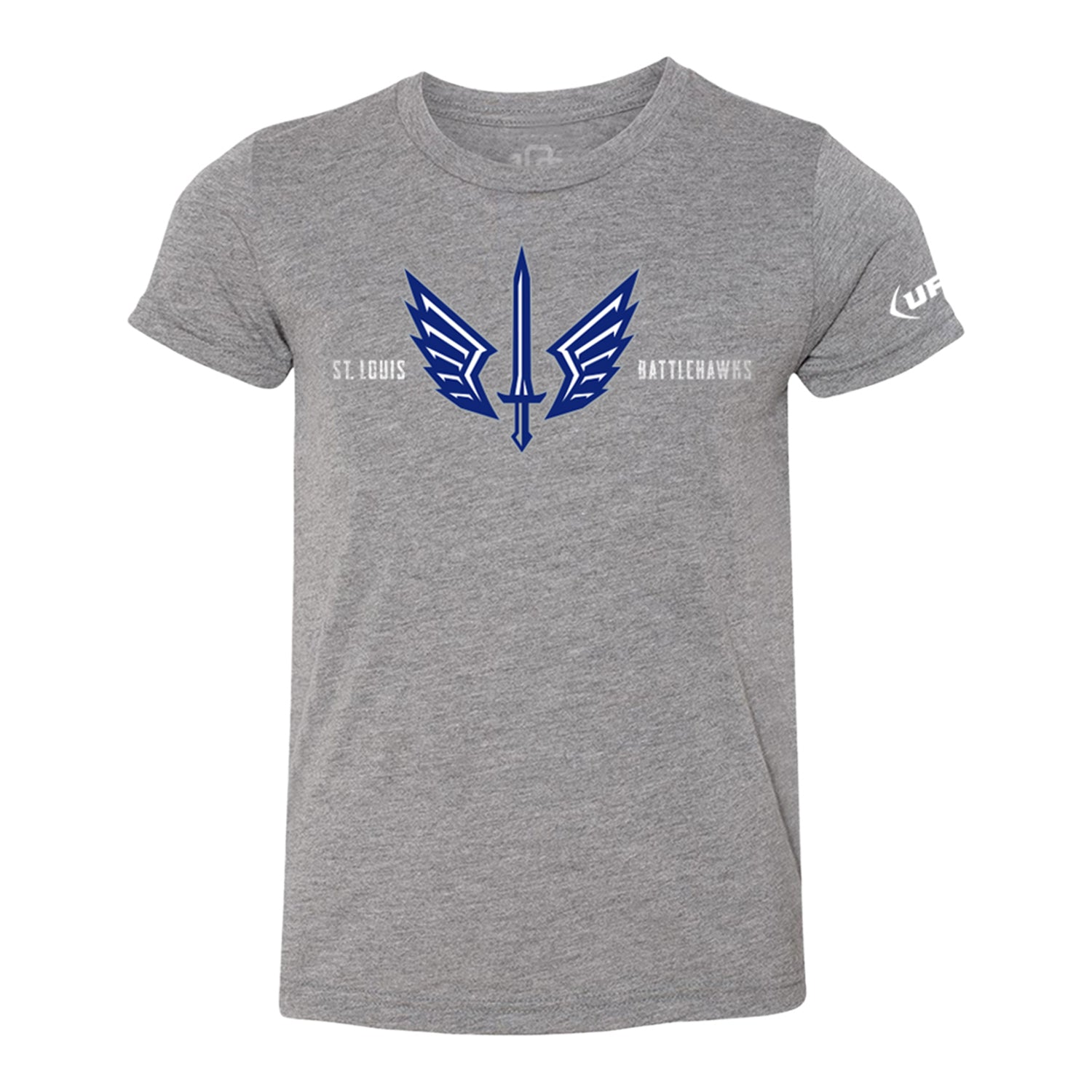 St. Louis Battlehawks Youth Wristband T-Shirt In Grey - Front View