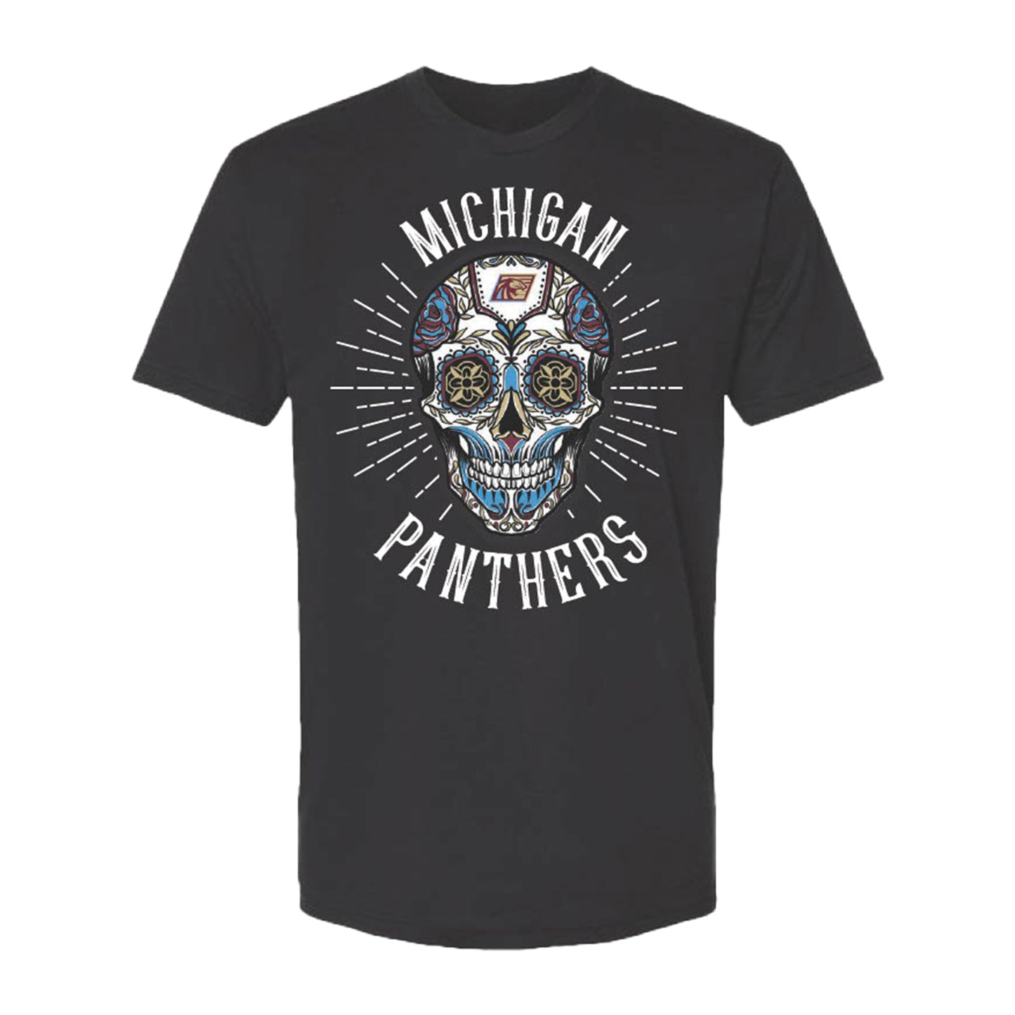 Michigan Panthers Hispanic Heritage T-Shirt In Black - Front View