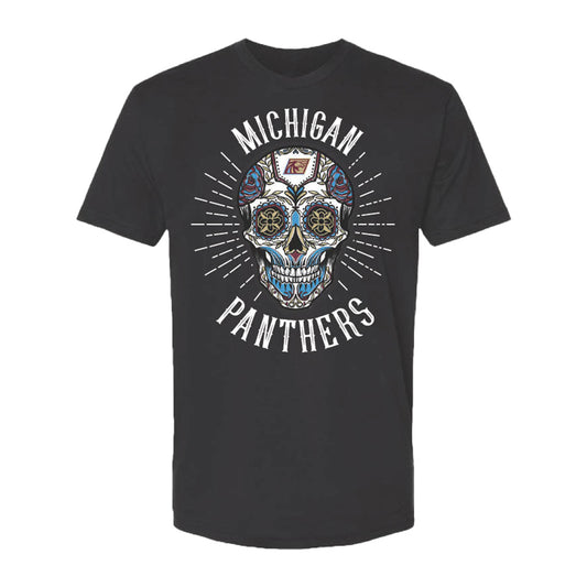 Michigan Panthers Hispanic Heritage T-Shirt In Black - Front View