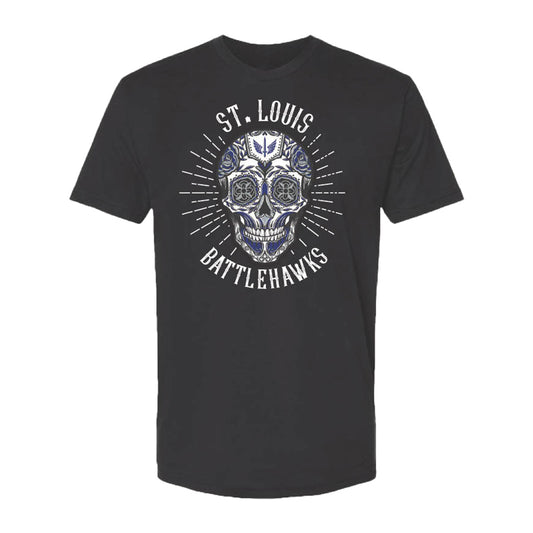 St. Louis Battlehawks Hispanic Heritage T-Shirt In Black - Front View