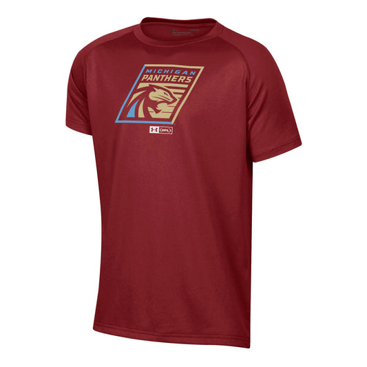 Under Armour Michigan Panthers Youth Tech T-Shirt In Red - Front View