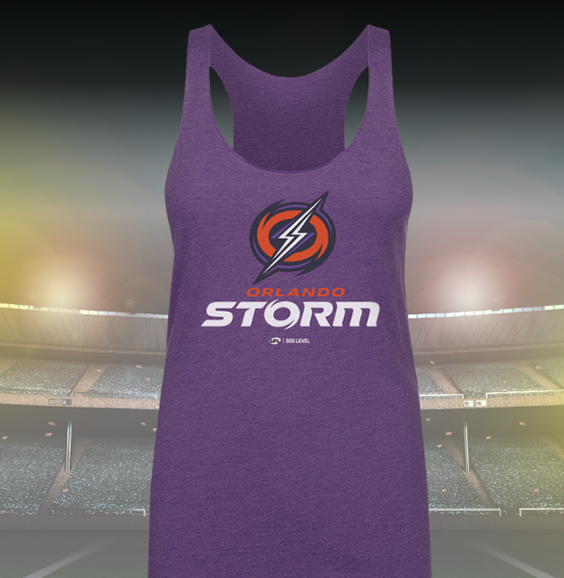 Womens Purple Orlando Storm tank top with team logo