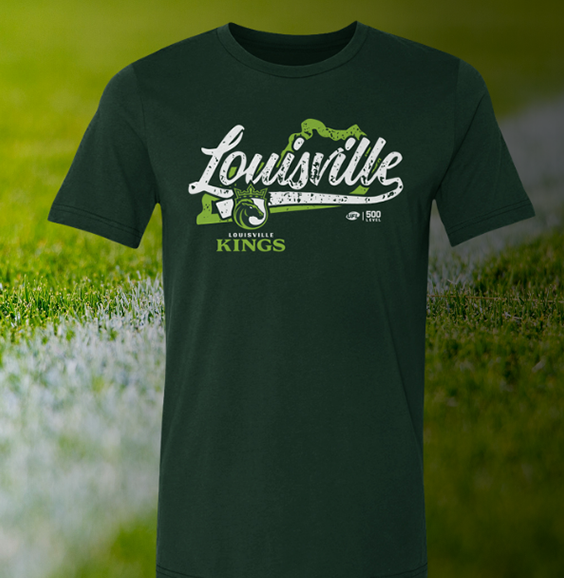 Mens Green Louisville Kings t-shirt with team logo